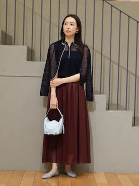「ノースリーブニット」｜Ishii_TOMORROWLANDさん（レディース・163cm）の夏コーディネート