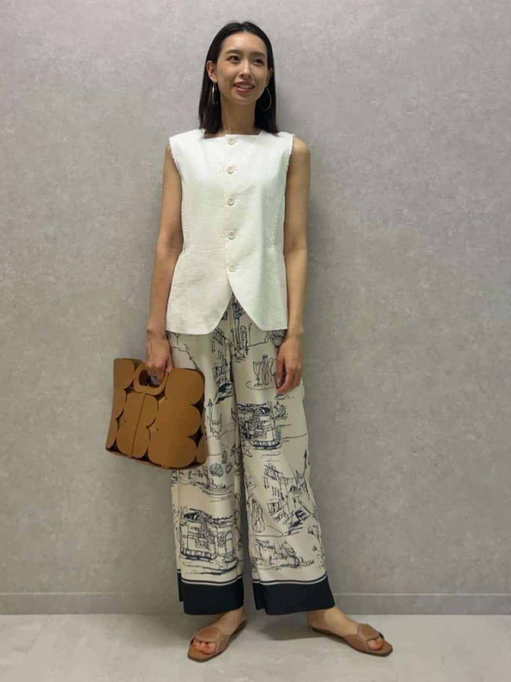 24SS ベネチアプリント ストレートパンツ ベネチアプリント ストレートパンツ｜トゥモローランド 公式通販