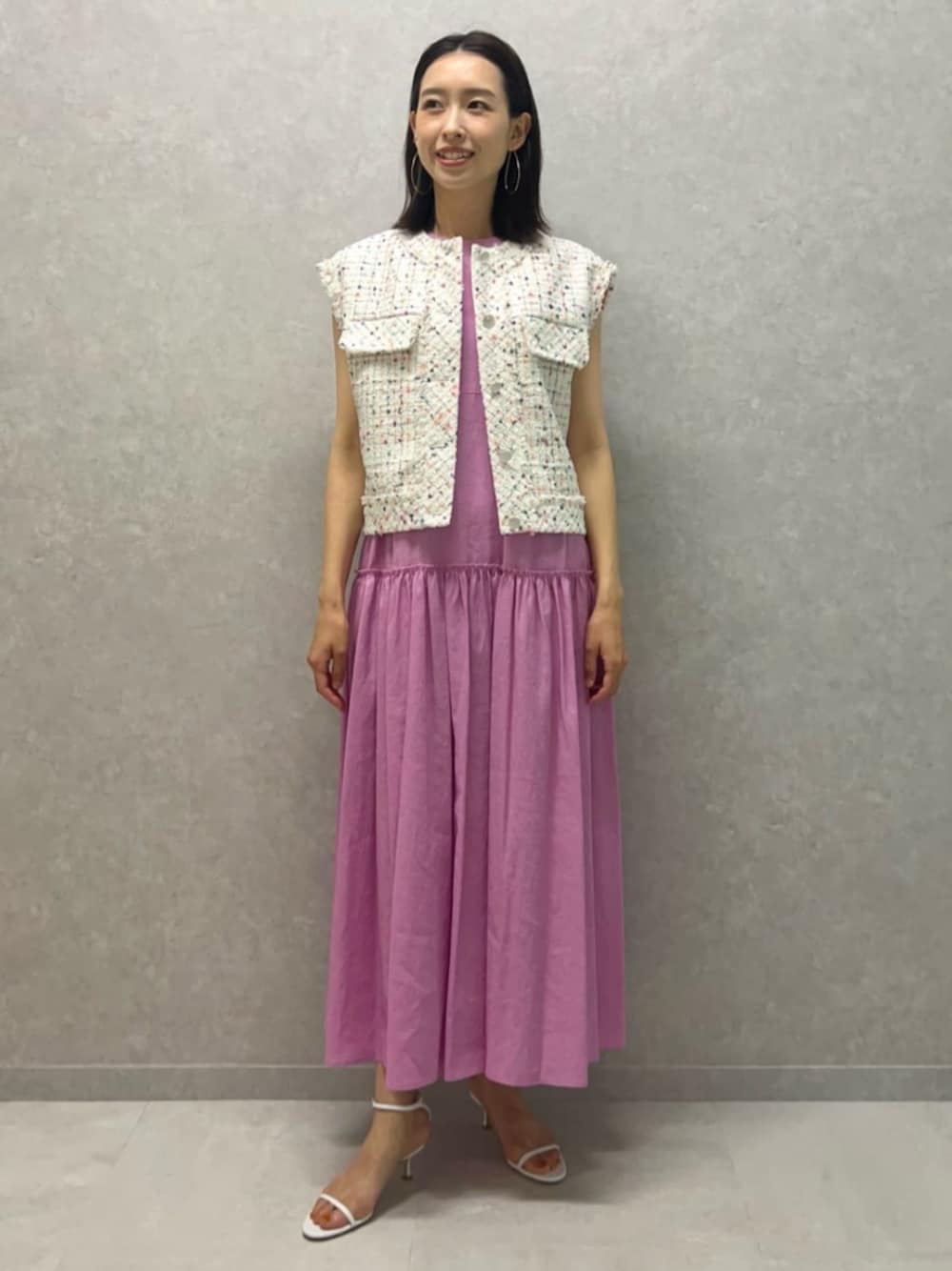 BALLSEY リネンコットンムーブ フレンチスリーブティアード