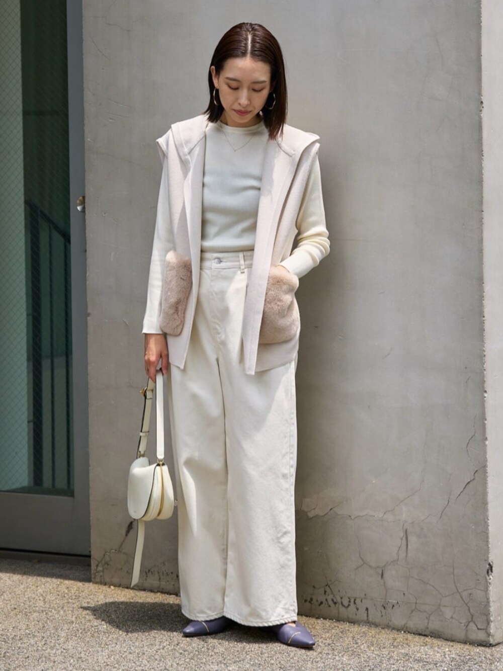 24AW 完売品✨ボールジィ ウールポリエステルミラノリブフーディジレ ベージュ Ballsey ウールポリエステル ミラノリブ フーディジレ