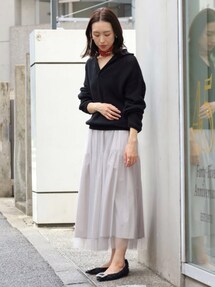 2024✨ボールジィ シフォンチュール ギャザーレイヤードスカート ボールジィ Ballsey シフォンチュール ギャザーレイヤード