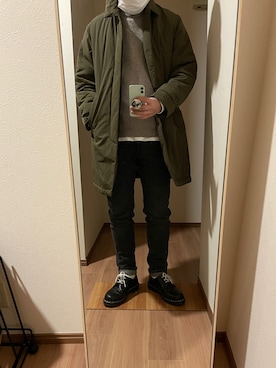「BEAUTY&YOUTH UNITED ARROWS（ビューティーアンドユースユナイテッドアローズ）のアイテム（ステンカラーコート）」を使った、forsomeoneさん（メンズ・170cm）の冬コーディネート