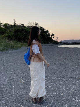 「BEAMS」｜「アイテム（バックパック/リュック）」を使った、imsaki12さん（レディース・162cm）の春コーディネート