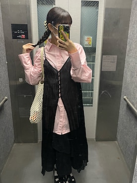 「BEAMS」｜「アイテム（ヘアアクセサリー）」を使った、imsaki12さん（レディース・162cm）の春コーディネート
