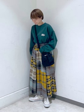 「SILAS（サイラス）のアイテム（Tシャツ/カットソー）」を使った、ぱるさん（レディース・150cm）の夏コーディネート