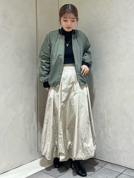 「リバーシブル」｜「アイテム（アクセサリー）」を使った、SAYAさん（レディース・154cm）の秋コーディネート