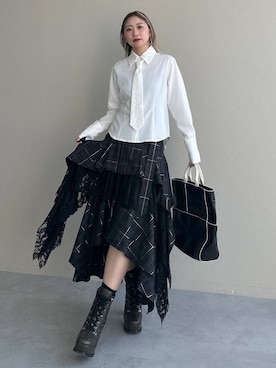 タータンチェックティアードスカート(HARE)を使った人気