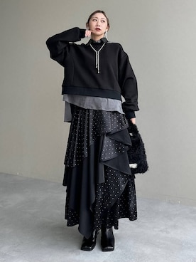 「アイテム（イヤリング）」を使った、hare_usamiさん（レディース・158cm・30代）の秋コーディネート