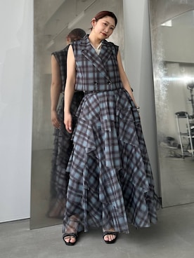 「HARE（ハレ）のストリングリブタンクトップ(HARE)（タンクトップ、ホワイト系）」を使った、hare_usamiさん（レディース・158cm）の春コーディネート