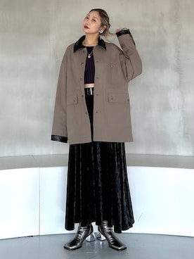 「アイテム（カバーオール）」を使った、hare_usamiさん（レディース・158cm）の秋コーディネート