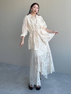 「HARE（ハレ）のスニーカーチャンキーブーサン(HARE)（ブーツ、ベージュ系）」を使った、hare_usamiさん（レディース・158cm）の春コーディネート