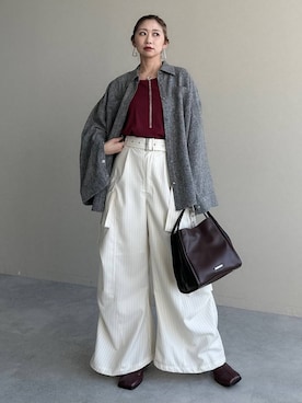 「アイテム（カーゴパンツ）」を使った、hare_usamiさん（レディース・158cm）の秋コーディネート