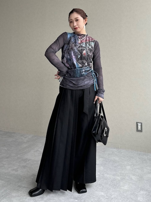 HARE（ハレ） スラックス パンツ ラップデザインプリーツパンツ(HARE