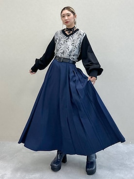 「アイテム（ブーツ、ブルー系）」を使った、hare_usamiさん（レディース・158cm）の秋コーディネート