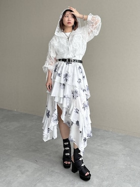 「HARE（ハレ）のリボンモチーフマグネットネックレス(HARE)（ネックレス、シルバー系）」を使った、hare_usamiさん（レディース・158cm）の春コーディネート