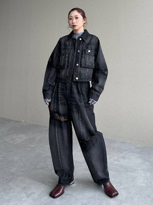 セール】レースキリカエデニムジャケット(HARE)（デニムジャケット