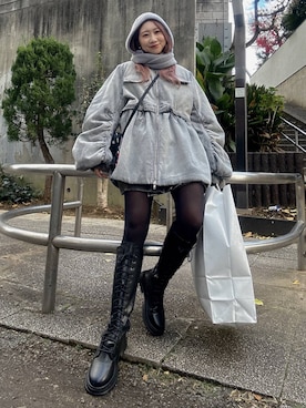 「アイテム（ブルゾン）」を使った、hare_usamiさん（レディース・158cm・30代）の冬コーディネート