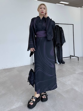 「アイテム（浴衣）」を使った、hare_usamiさん（レディース・158cm）の夏コーディネート