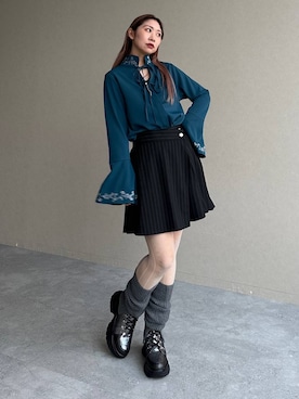 「アイテム（タイツ/ストッキング）」を使った、hare_usamiさん（レディース・158cm）の秋コーディネート