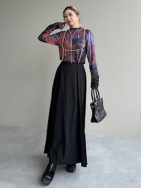 「アイテム（イヤリング）」を使った、hare_usamiさん（レディース・158cm・30代）の秋コーディネート