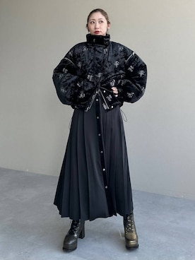 「アイテム（ブーツ、グリーン系）」を使った、hare_usamiさん（レディース・158cm）の秋コーディネート