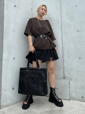 「HARE（ハレ）のメッシュレースアップブーサン(HARE)（サンダル）」を使った、hare_usamiさん（レディース・158cm・30代）の夏コーディネート