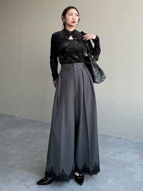 CEREMONY SET UP対応】レースワイドパンツ(HARE)（スラックス）｜HARE