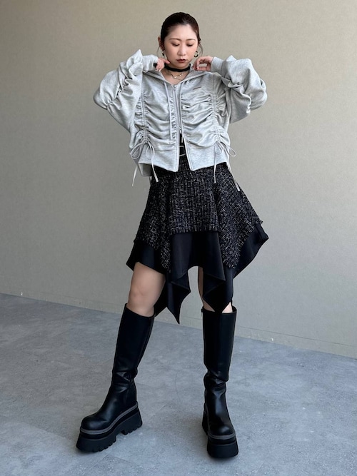 セール】ラメツイードイレヘムミニスカート(HARE)（スカート）｜HARE