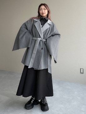 「アイテム（チェスターコート）」を使った、hare_usamiさん（レディース・158cm）の秋コーディネート