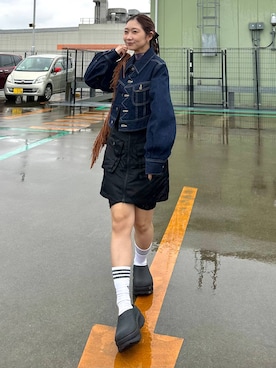 「アイテム（デニムジャケット）」を使った、hare_usamiさん（レディース・158cm・30代）の秋コーディネート