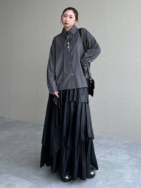 「アイテム（ローファー）」を使った、hare_usamiさん（レディース・158cm・30代）の冬コーディネート