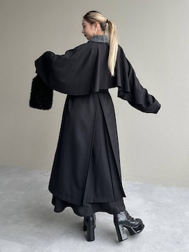 「アイテム（ステンカラーコート）」を使った、hare_usamiさん（レディース・158cm）の秋コーディネート