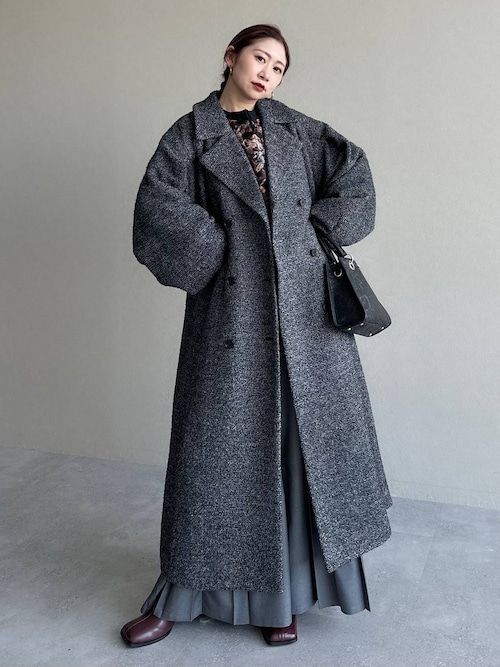 コクーンスリーブラメロングコート(HARE)（チェスターコート）｜HARE