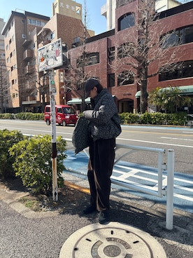 「PoFFのアイテム（ジャケット/アウター、ブラック系）」を使った、勝田里奈さん（レディース・161cm）の春コーディネート