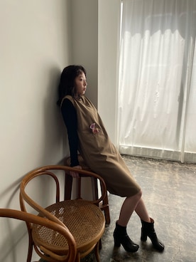 「勝田里奈」｜「アイテム（ブーツ）」を使った、勝田里奈さん（レディース・161cm）の冬コーディネート