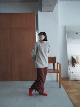 「アイテム（レッグウェア）」を使った、勝田里奈さん（レディース・161cm・20代）の冬コーディネート