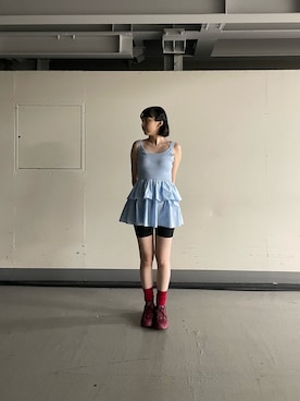 「勝田里奈」｜「アイテム（レッグウェア）」を使った、勝田里奈さん（レディース・161cm）の秋コーディネート
