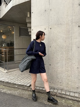 「アイテム（ソックス/靴下）」を使った、勝田里奈さん（レディース・161cm・20代）の秋コーディネート