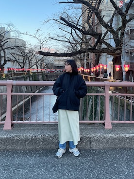 「勝田里奈」｜「アイテム（ジャケット/アウター）」を使った、勝田里奈さん（レディース・161cm）の春コーディネート