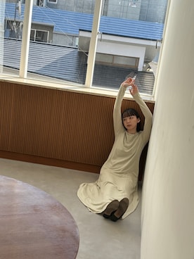 「勝田里奈」｜「アイテム（ワンピース/ドレス）」を使った、勝田里奈さん（レディース・161cm）の冬コーディネート