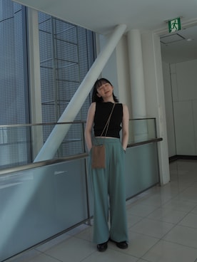 「勝田里奈」｜「アイテム（パンツ）」を使った、勝田里奈さん（レディース・161cm）の夏コーディネート