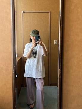 「アイテム（帽子）」を使った、勝田里奈さん（レディース・161cm・20代）の夏コーディネート