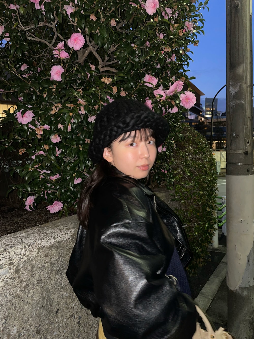 poff back leather blouson レザーブルゾン勝田里奈