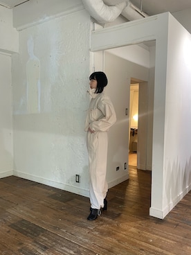 「勝田里奈」｜「アイテム（ブーツ）」を使った、勝田里奈さん（レディース・161cm）の春コーディネート