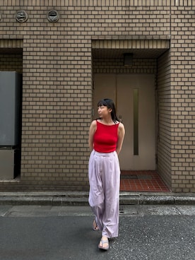「勝田里奈」｜「アイテム（パンツ）」を使った、勝田里奈さん（レディース・161cm）の夏コーディネート