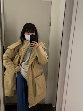 「勝田里奈」｜「アイテム（スウェット）」を使った、勝田里奈さん（レディース・161cm）の冬コーディネート