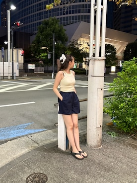 「アイテム（タンクトップ）」を使った、勝田里奈さん（レディース・161cm・20代）の秋コーディネート
