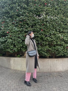 「Steven Alan（スティーブンアラン）のアイテム（チェスターコート）」を使った、勝田里奈さん（レディース・161cm）の冬コーディネート