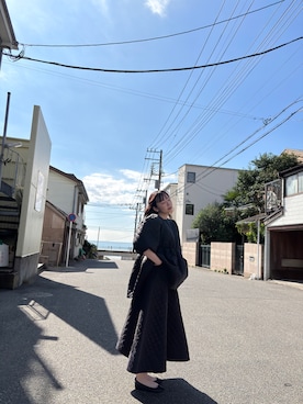 「大人ガーリー」｜勝田里奈さん（レディース・161cm）の冬コーディネート