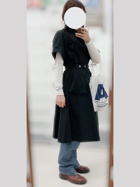 「foufouのアイテム（ワンピース、ブラック系）」を使った、こゆきさん（レディース・160cm）の秋コーディネート